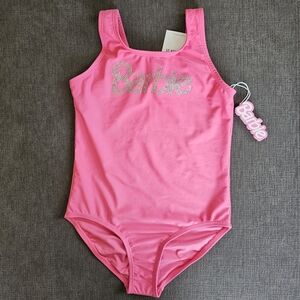 Barbie x Forever 21 Barbie Pink Rhinestone Bling One-Piece Swimsuit Girl 11/12